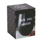 Pick Your Poison Stemless Wine Glass: 4 - Glassware By Gift Moments