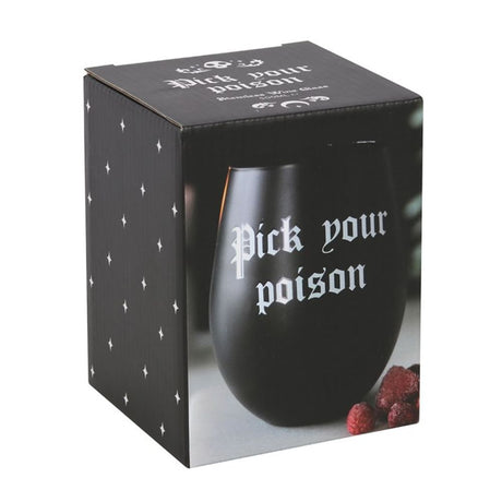 Pick Your Poison Stemless Wine Glass: 4 - Glassware By Gift Moments