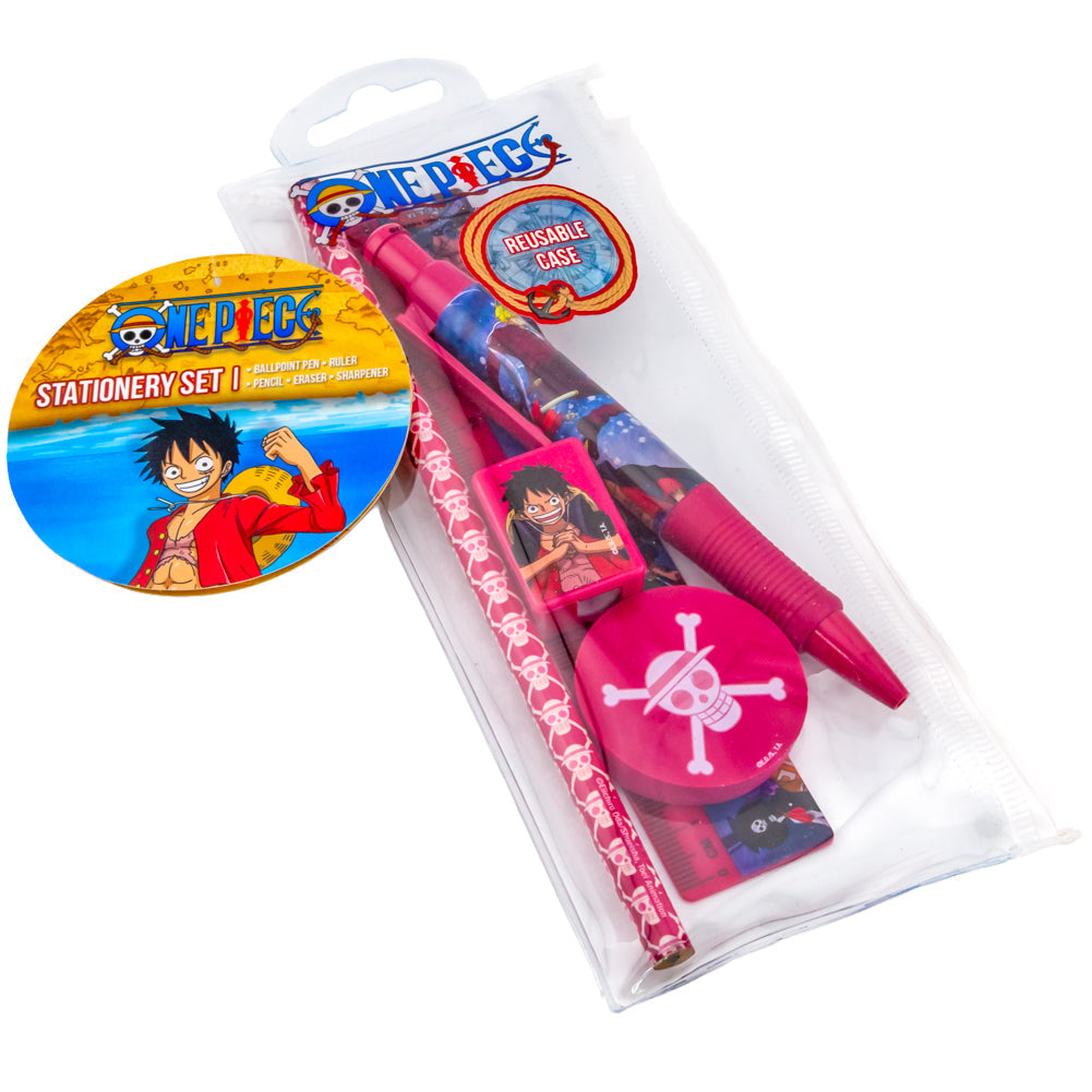 One Piece 5pc Stationery Set: 3 Pencil Cases & Sets By One Piece