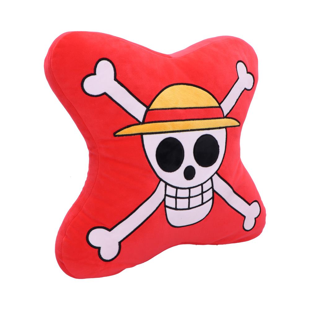 One Piece Skull and Cross Bone Cushion in Red: 5 - Cushions By One Piece