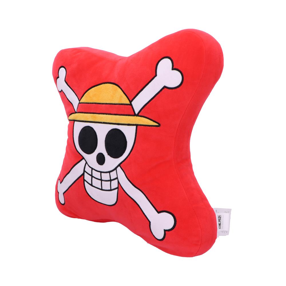 One Piece Skull and Cross Bone Cushion in Red: 3 - Cushions By One Piece