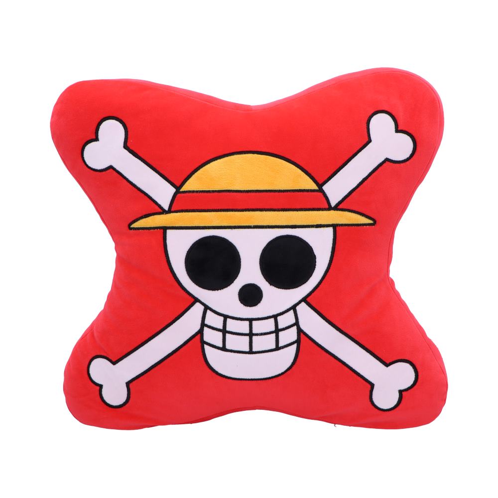 One Piece Skull and Cross Bone Cushion in Red: 2 - Cushions By One Piece