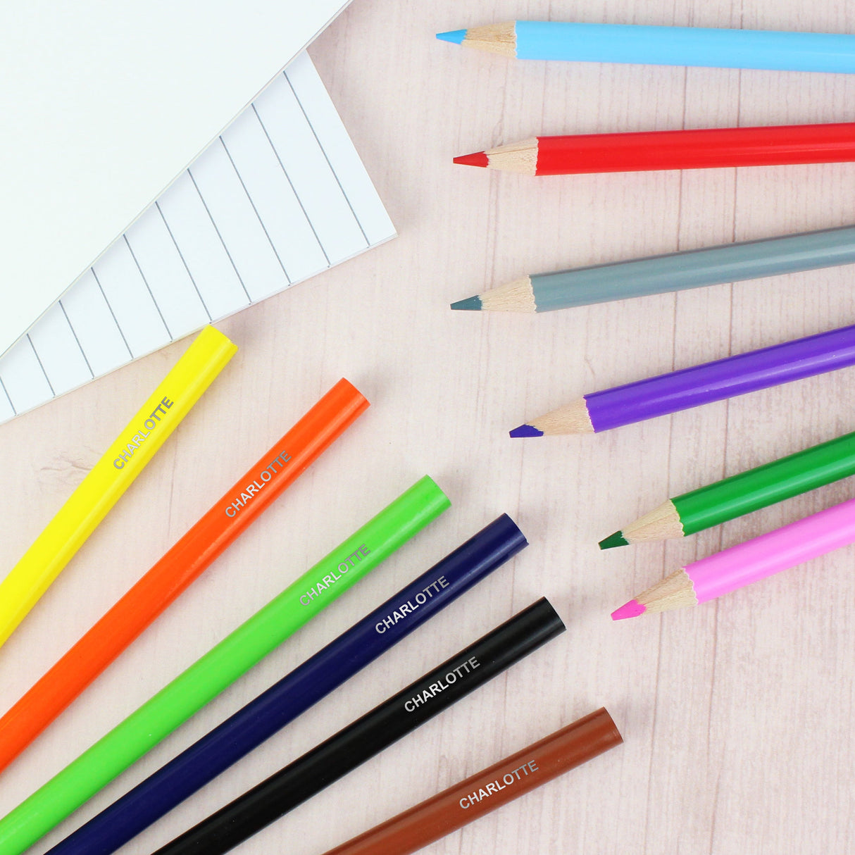 Pink Butterfly Pencil Case with Personalised Pencils & Crayons: 2 - Pencil Cases & Sets By Gift Moments