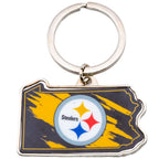 Pittsburgh Steelers State Shape Keyring - Shop Keyrings At Gift Moments - 1