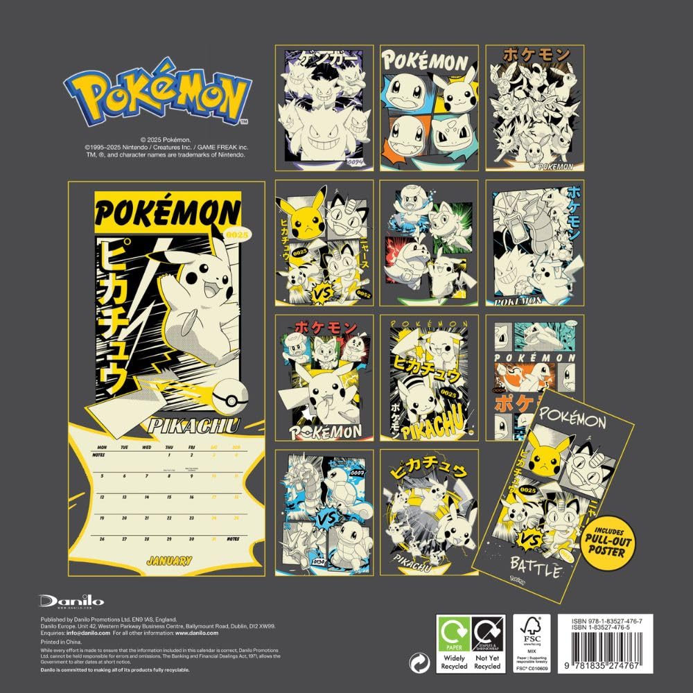 Pokemon Square Calendar 2026: 4 - Calendars By Pokemon