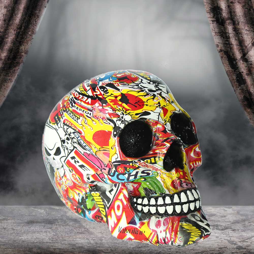Pop Art Bright Logo Skull Ornament: 1 - Figurines Medium (15-29cm) By Gift Moments