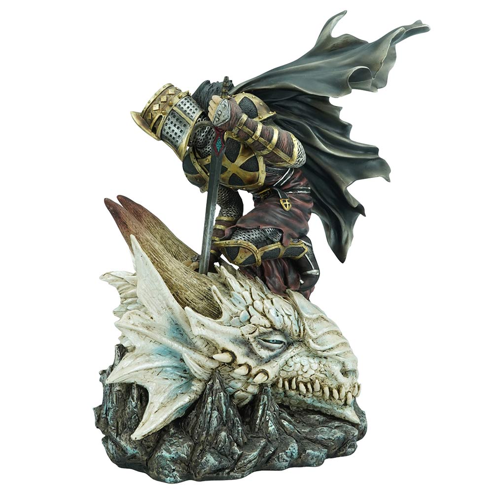 The Price of Valour Heroic Knight Over Slain Dragon Figurine: 2 Figurines Large (30 50cm) By NN Designs