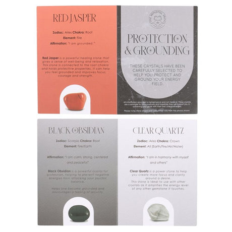Protection & Grounding Healing Crystal Set: 4 - By Gift Moments