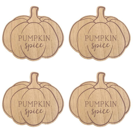 Pumpkin Spice Wooden Coaster Set: 1 - Coasters By Gift Moments