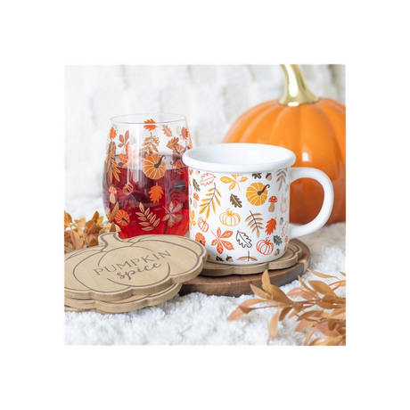 Pumpkin Spice Wooden Coaster Set: 4 - Coasters By Gift Moments