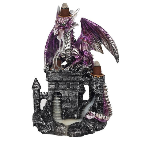 Purple Dragon on Castle Backflow Incense Burner: 1 - Incense Holders By Gift Moments