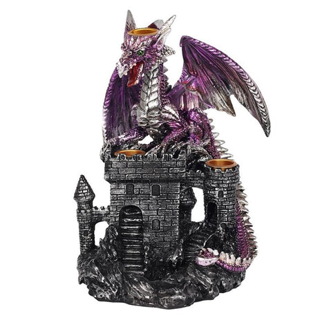 Purple Dragon on Castle Backflow Incense Burner: 3 - Incense Holders By Gift Moments