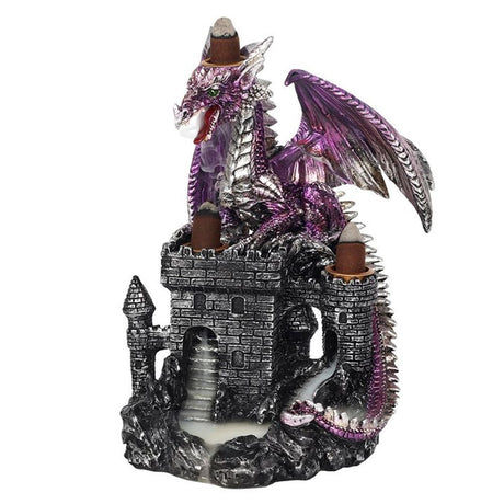 Purple Dragon on Castle Backflow Incense Burner: 2 - Incense Holders By Gift Moments