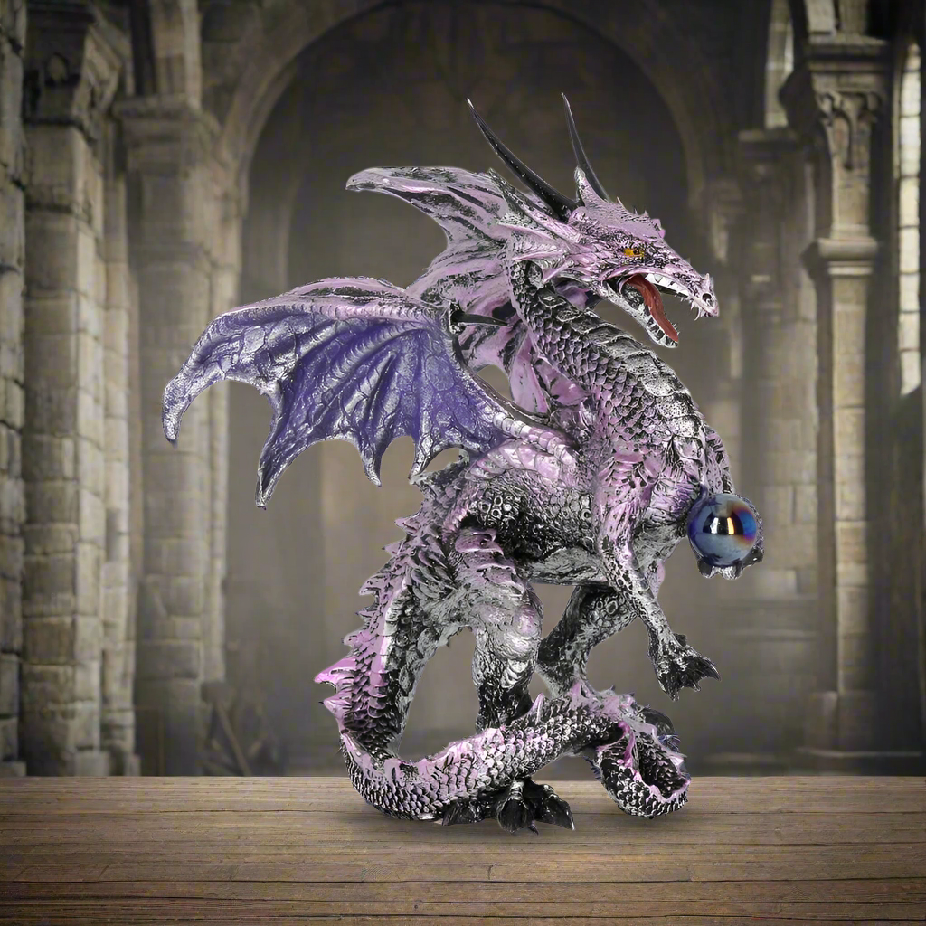 Purple Dragon Protector Fantasy Figurine: 1 - Figurines Small (Under 15cm) By Gift Moments