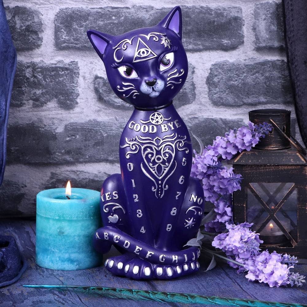 Purple Mystic Kitty 26cm Ouija Cat Figurine: 1 - Figures & Collectables By NN Designs