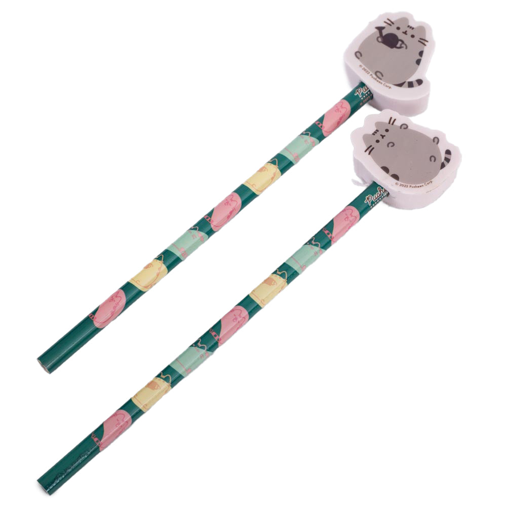 Pusheen 2pk Pencil & Topper Set: 2 Pens & Pencils By Pusheen