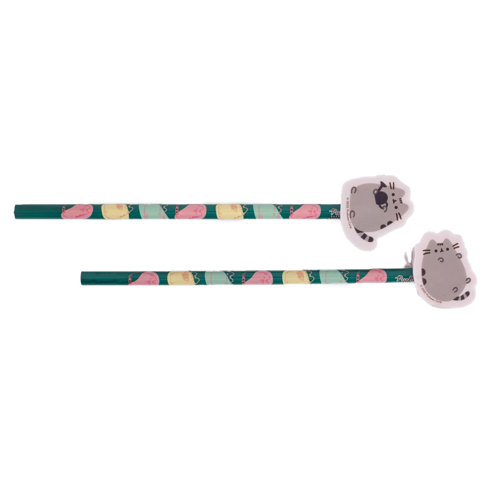 Pusheen 2pk Pencil & Topper Set: 3 Pens & Pencils By Pusheen