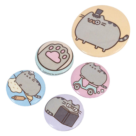 Pusheen Fancy Button Badge Set: 2 Badges By Pusheen