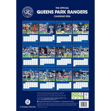 Queens Park Rangers FC A3 Calendar 2026: 4 - Calendars By Queens Park Rangers