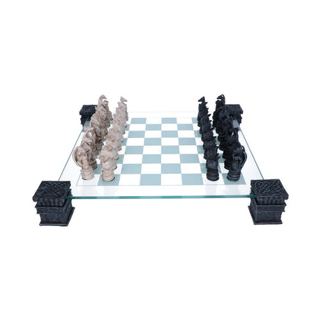Raised Fantasy Dragon Chess Set With Corner Towers 43cm: 4 - Chess Sets By Gift Moments