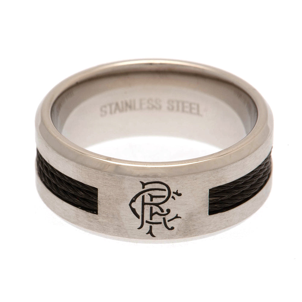 Rangers FC Black Inlay Ring Large: 1 - Jewellery By Rangers
