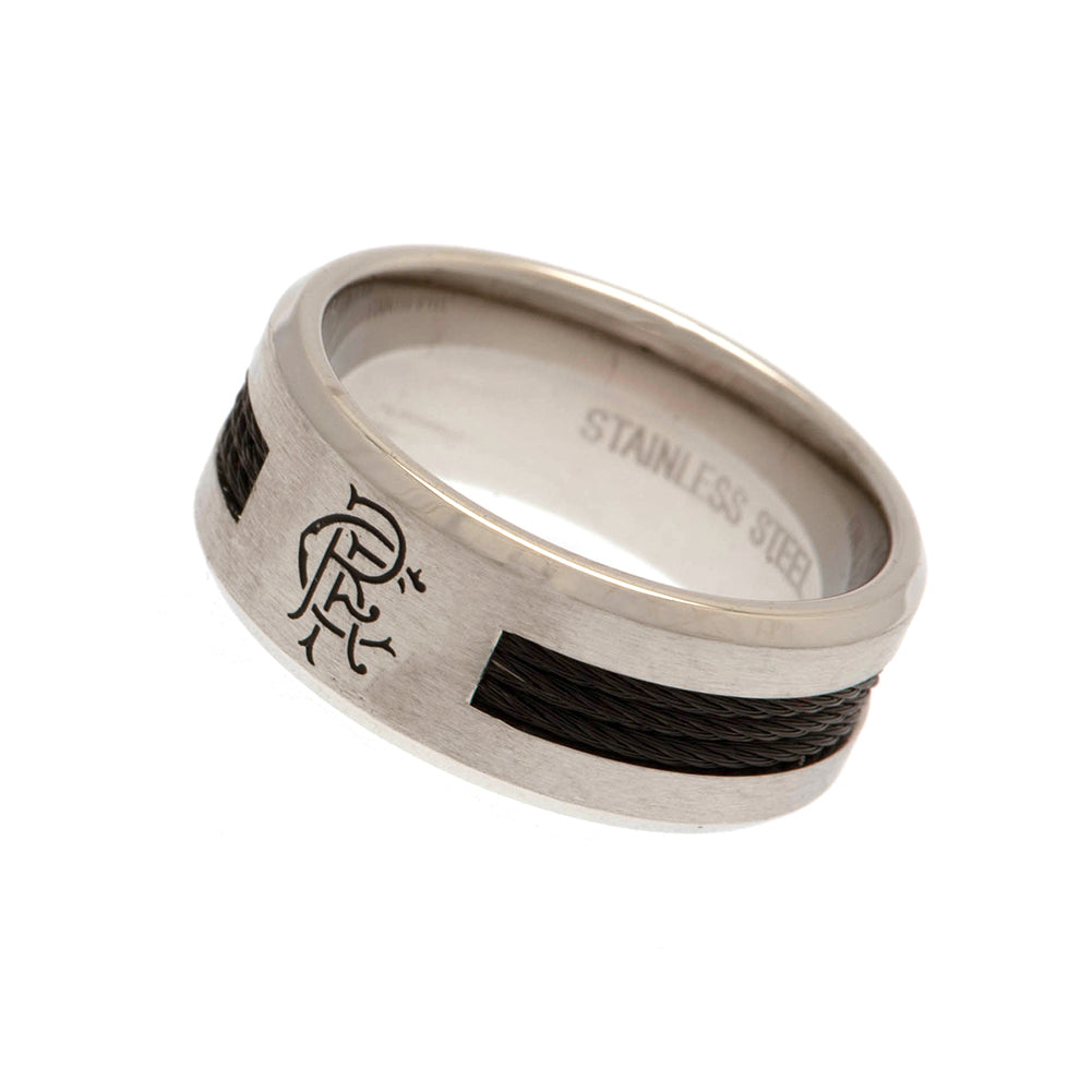 Rangers FC Black Inlay Ring Small: 2 - Jewellery By Rangers