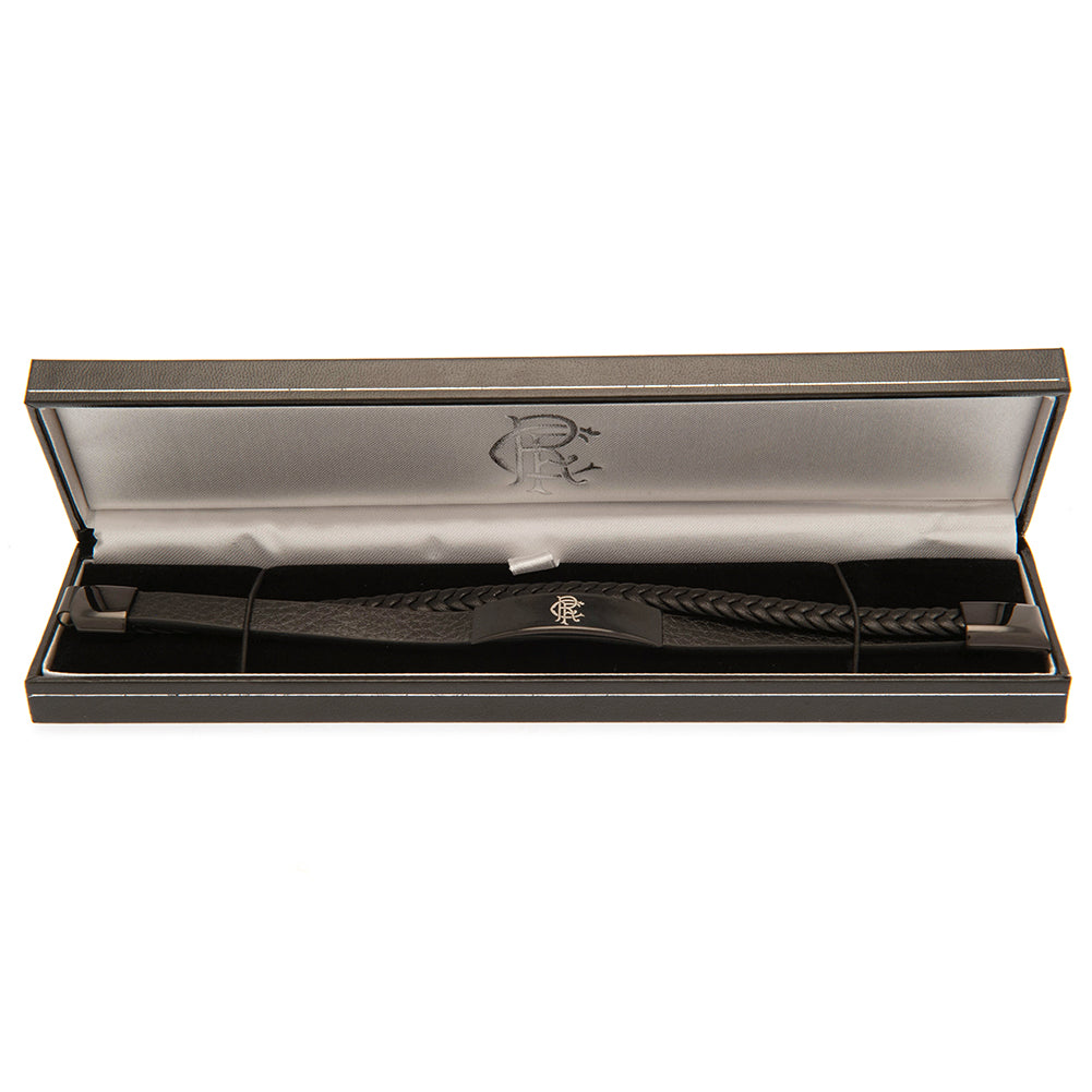 Rangers FC Black IP Leather Bracelet: 3 - Jewellery By Rangers