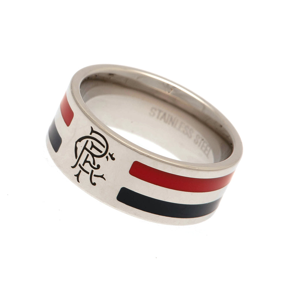 Rangers FC Colour Stripe Ring Large: 2 - Jewellery By Rangers