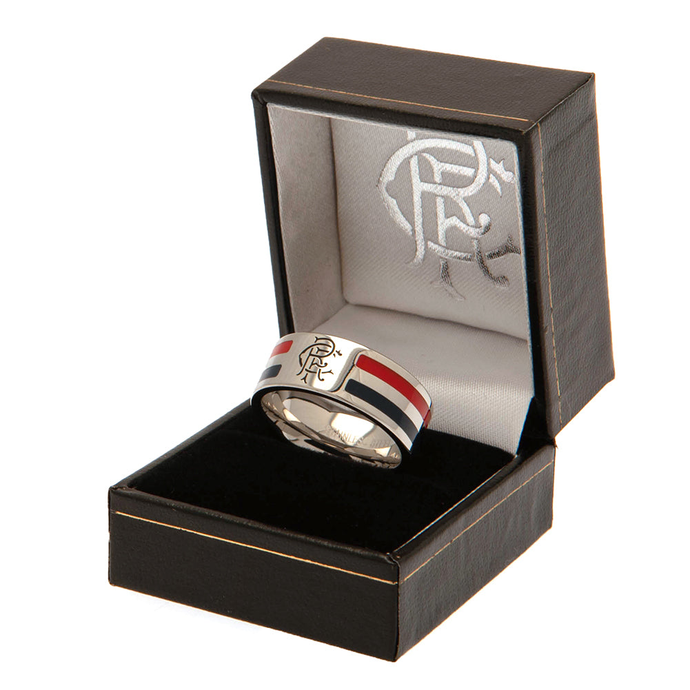 Rangers FC Colour Stripe Ring Medium: 3 - Jewellery By Rangers