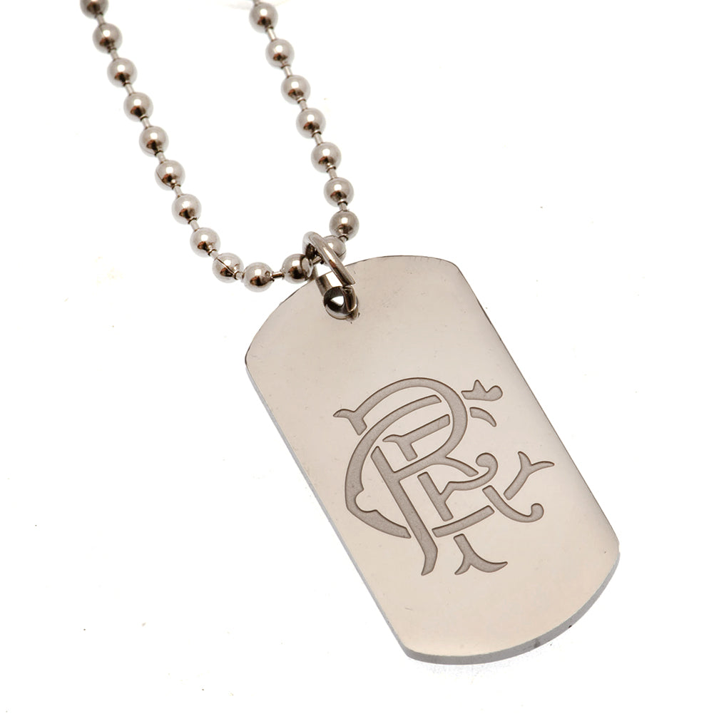 Rangers FC Engraved Dog Tag & Chain: 2 - Jewellery By Rangers