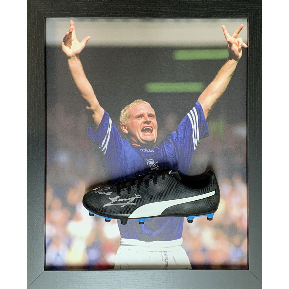 Rangers FC Gascoigne Signed Boot (Framed): 1 - Signed Memorabilia By Rangers