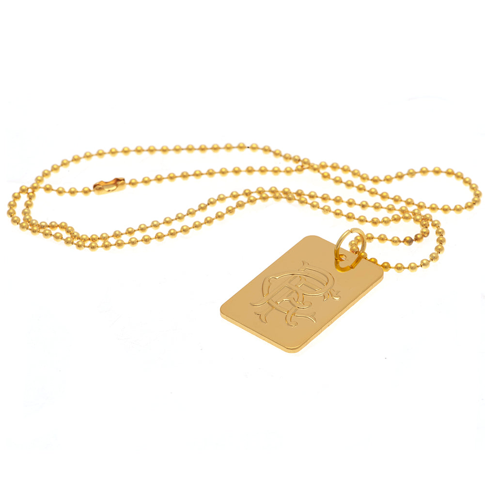 Rangers FC Gold Plated Dog Tag & Chain: 3 - Jewellery By Rangers