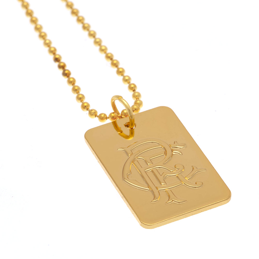Rangers FC Gold Plated Dog Tag & Chain: 2 - Jewellery By Rangers