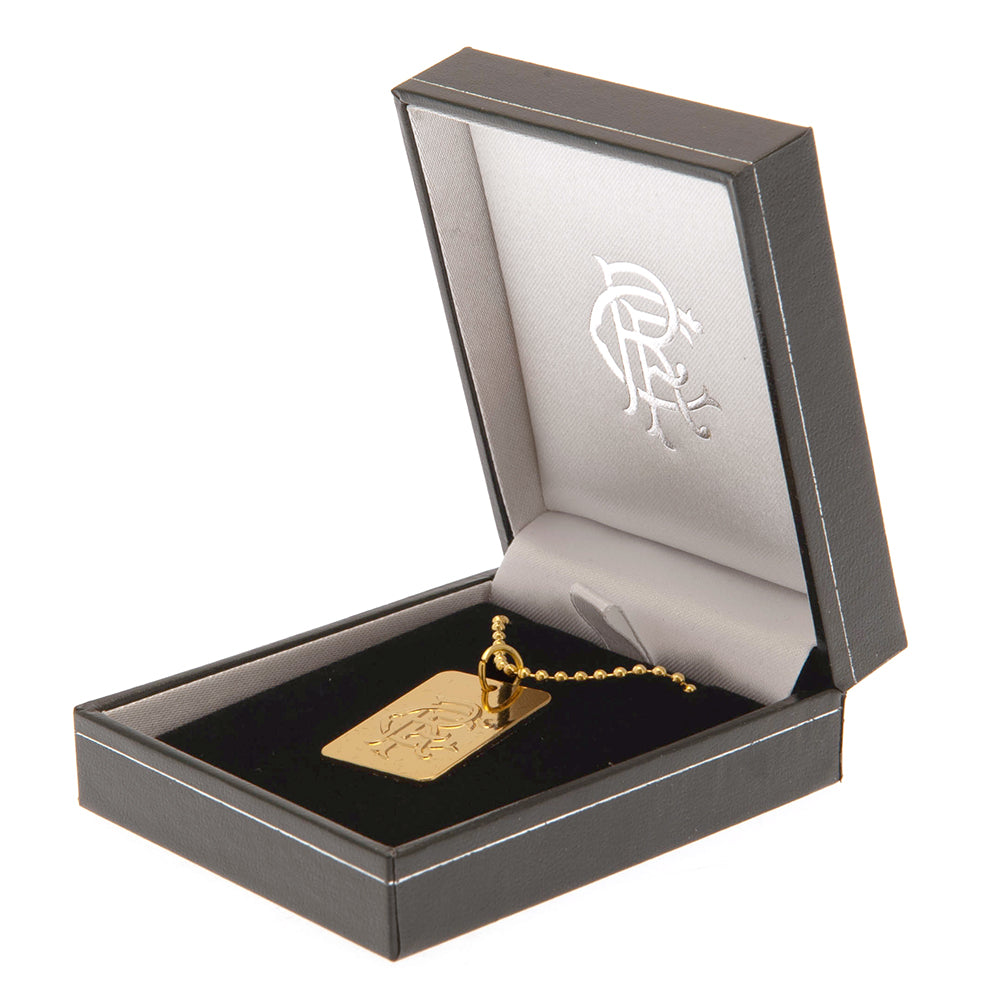 Rangers FC Gold Plated Dog Tag & Chain: 1 - Jewellery By Rangers