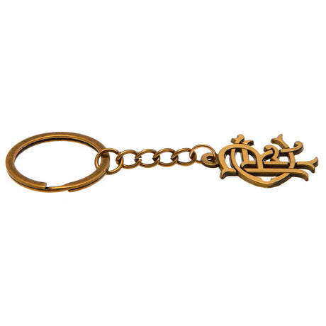 Rangers FC Antique Gold Scroll Crest Keyring: 2 - Keyrings By Rangers