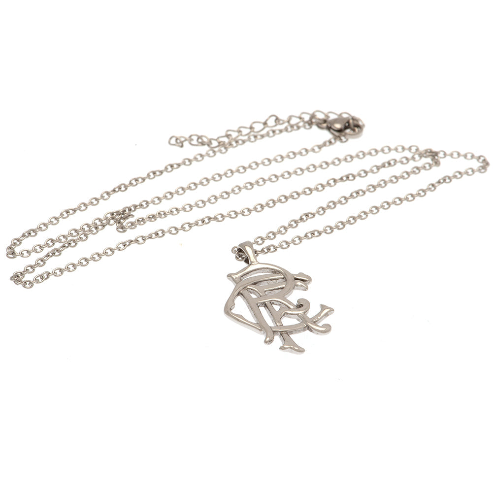 Rangers FC Scroll Crest Stainless Steel Pendant & Chain: 3 Jewellery By Rangers