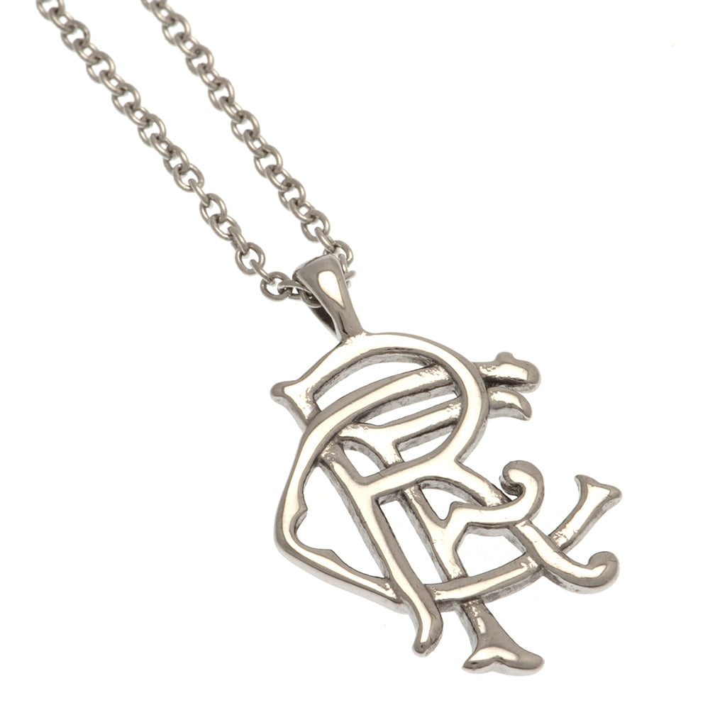 Rangers FC Scroll Crest Stainless Steel Pendant & Chain: 2 Jewellery By Rangers