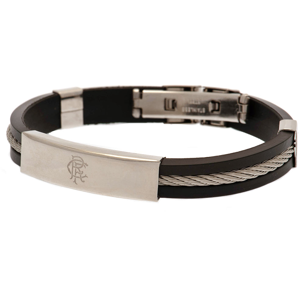 Rangers FC Silver Inlay Silicone Bracelet: 1 - Jewellery By Rangers