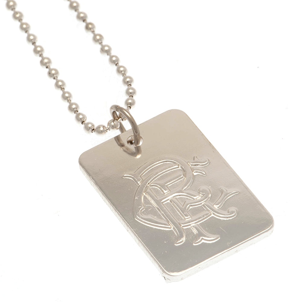 Rangers FC Silver Plated Dog Tag & Chain: 2 Jewellery By Rangers