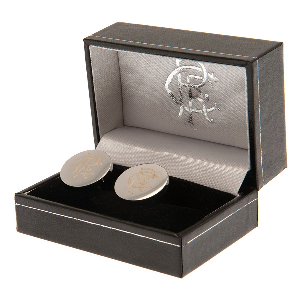 Rangers FC Stainless Steel Round Cufflinks: 1 - Cufflinks & Tie Slides By Rangers