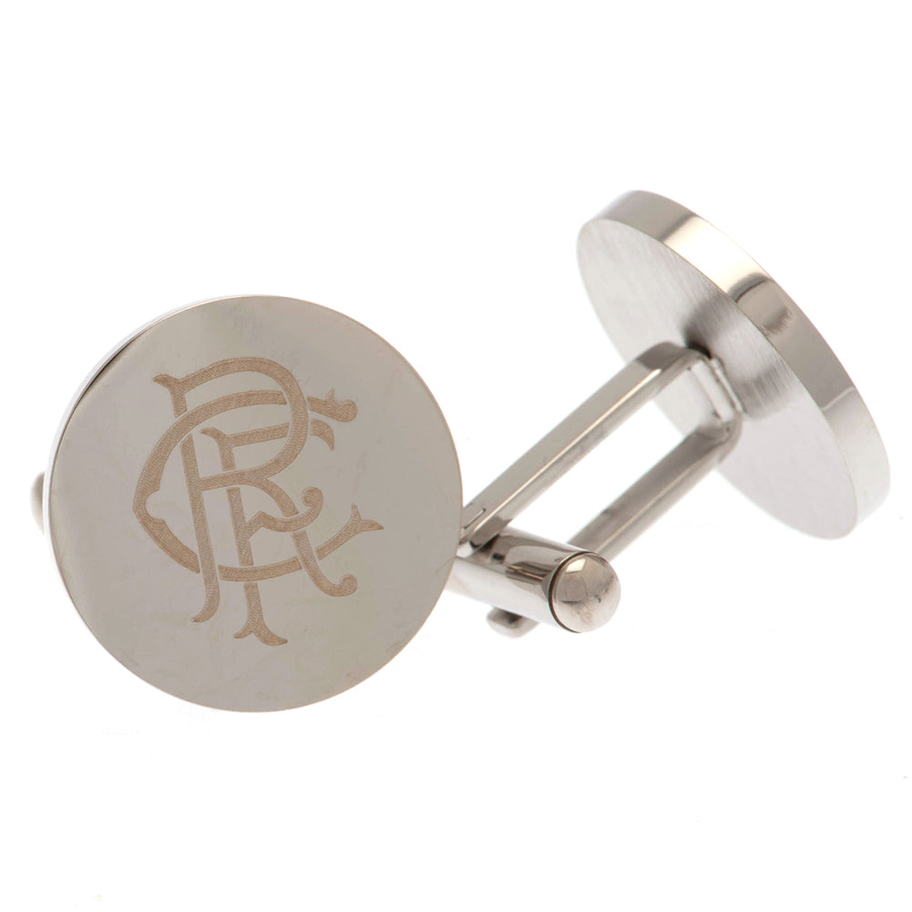 Rangers FC Stainless Steel Round Cufflinks: 2 - Cufflinks & Tie Slides By Rangers