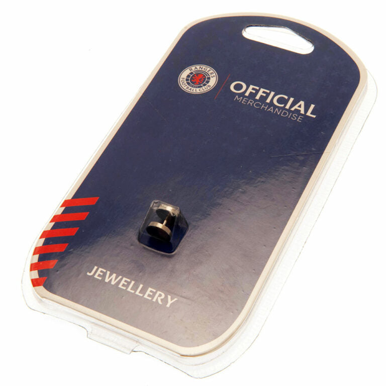 Rangers FC Stainless Steel Scroll Crest Stud Earring: 3 - Jewellery By Rangers