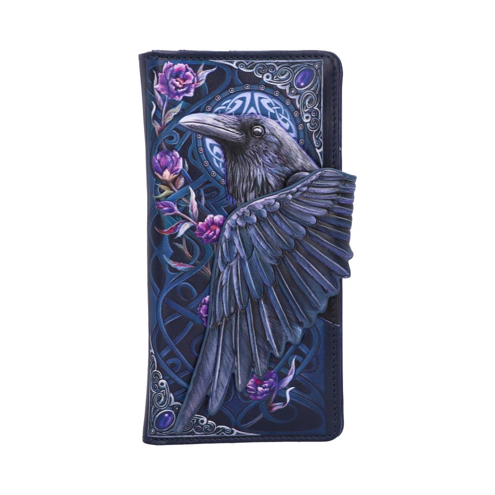 Ravens Flight Black Wing Floral Embossed Purse Wallet - Shop Purses At Gift Moments - 2