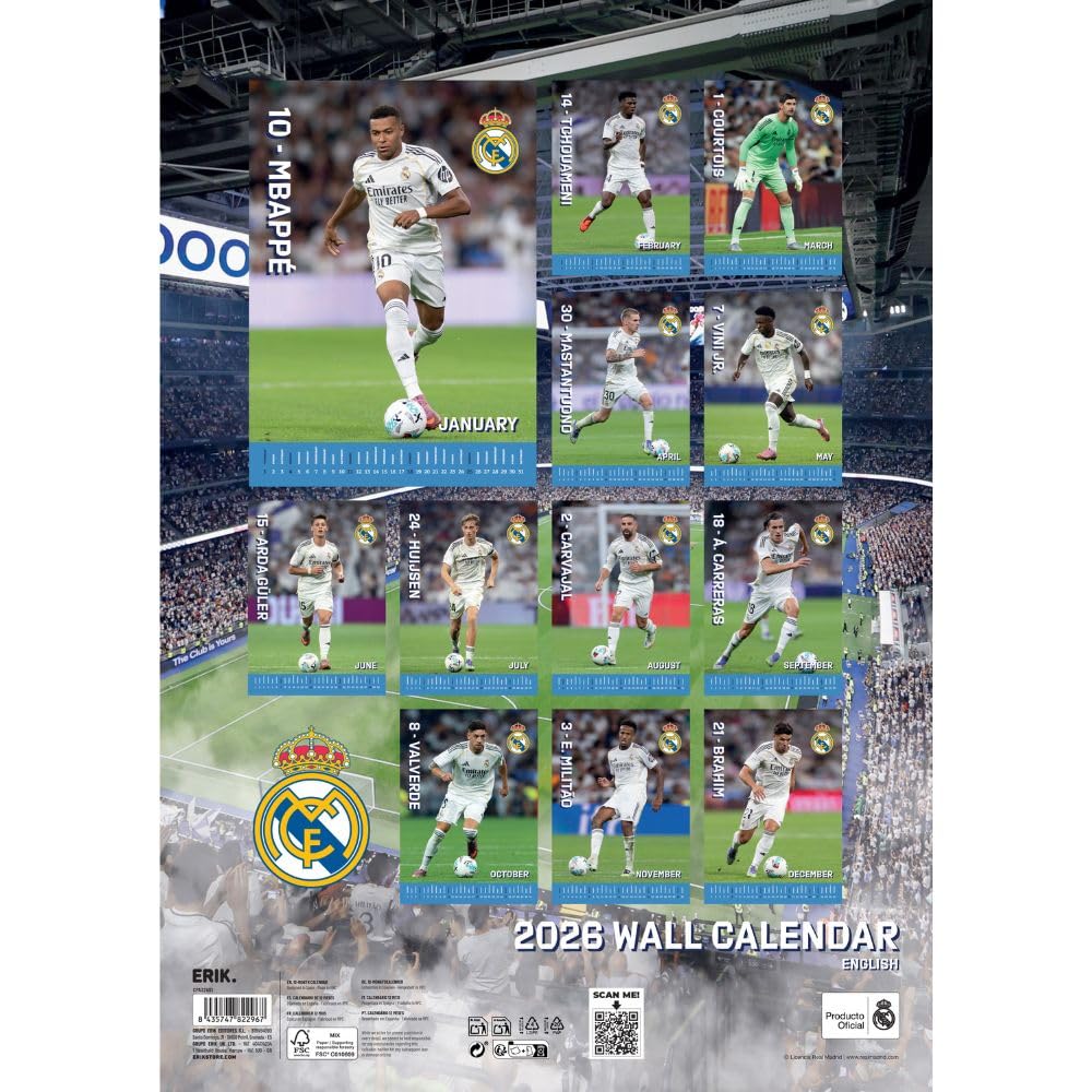 Real Madrid CF A3 Calendar 2026: 4 - Calendars By Real Madrid