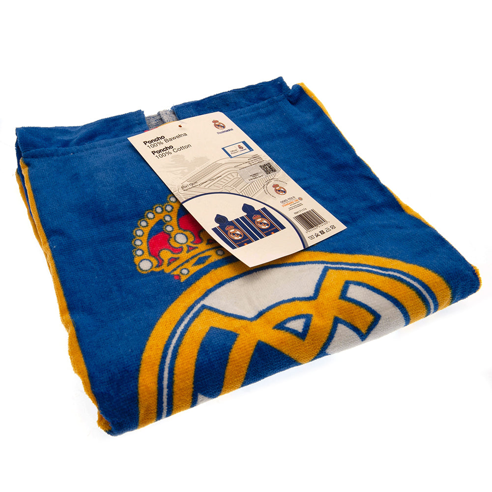 Real Madrid CF Kids Hooded Poncho - Shop Towels At Gift Moments - 3