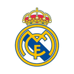Real Madrid logo with a crown on a white background