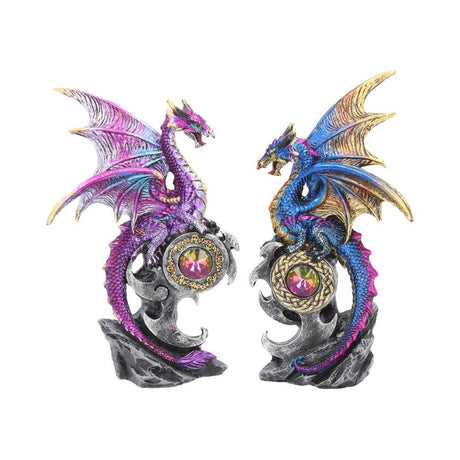Realm Protectors Figurines Set of Two Fantasy Dragon Crystal Ornaments: 2 - Figures & Collectables By Gift Moments