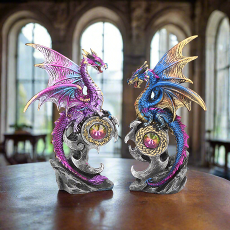 Realm Protectors Figurines Set of Two Fantasy Dragon Crystal Ornaments: 1 - Figures & Collectables By Gift Moments