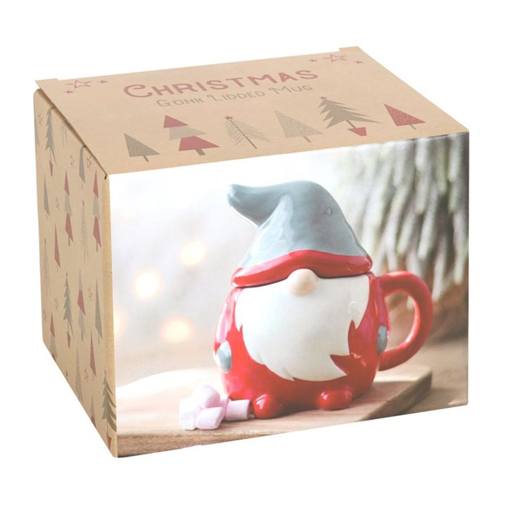 Red and Grey Gonk Lidded Mug: 6 - Mugs By Gift Moments