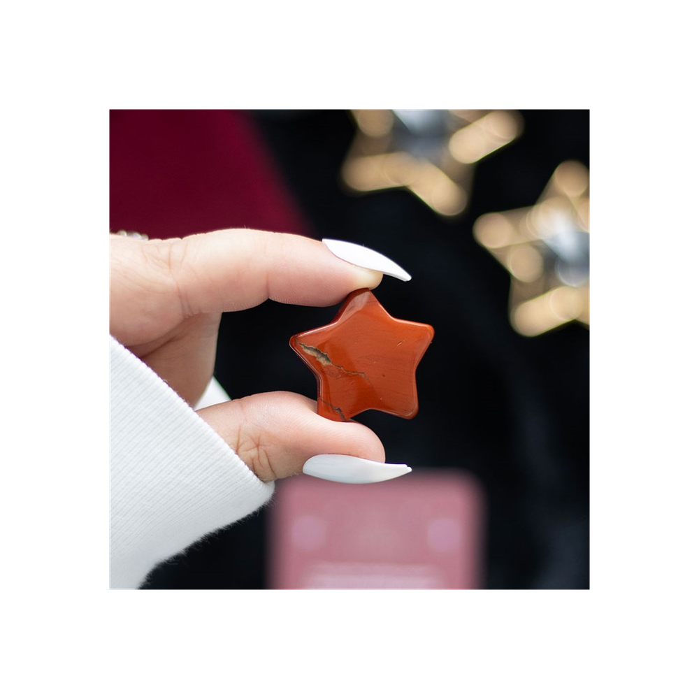 Red Jasper Star Crystal in Velvet Bag: 4 - By Gift Moments